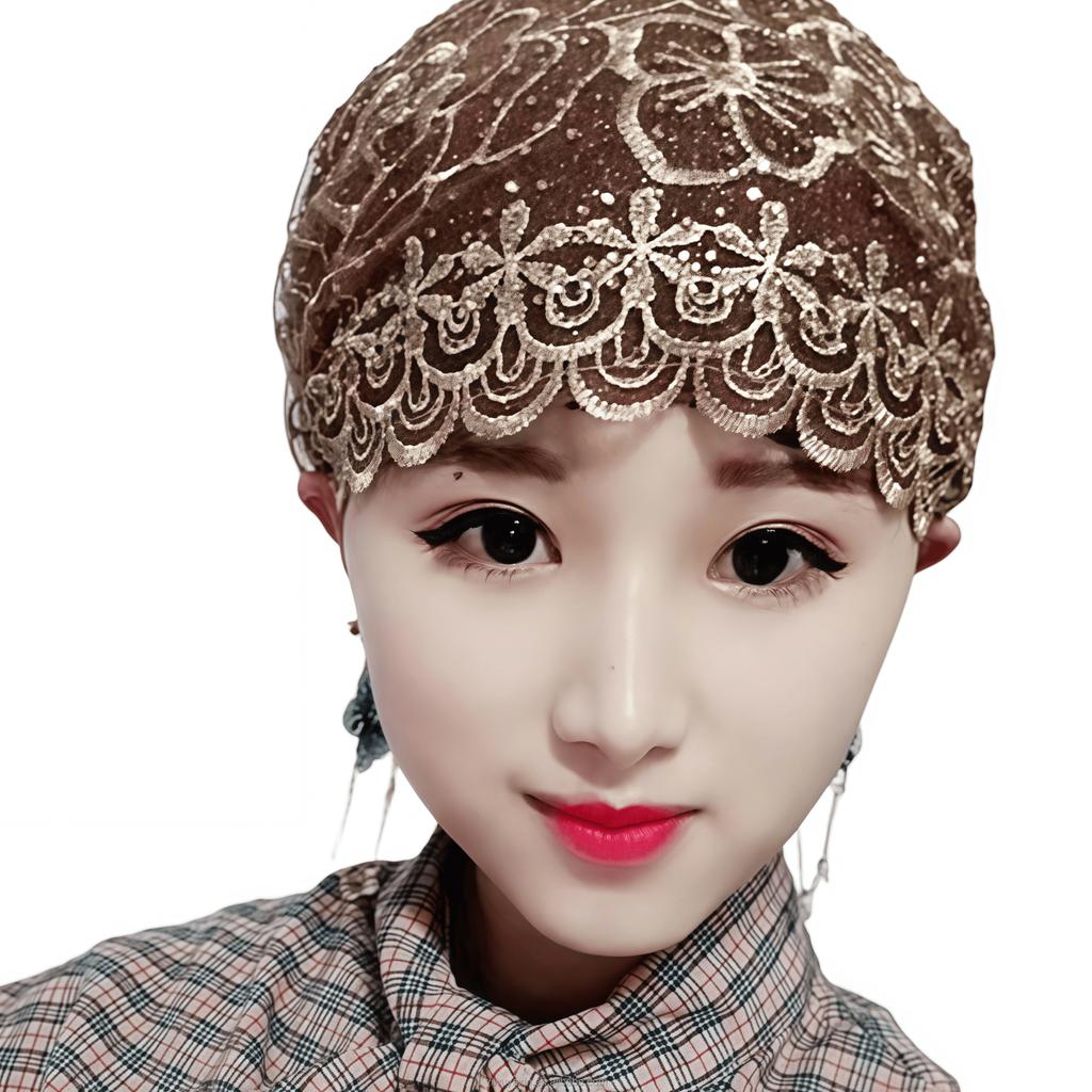 New Wide Brim Lace Muslim Women Instant Turban Bonnet Hat Islamic Arab Women's Head Wrap Hijab Breathable Eco-Friendly