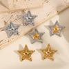 Fashion Delicate Star Shaped Stainless Steel Geometric Earrings Metal Smooth High Quality Polished Waterproof Jewelry