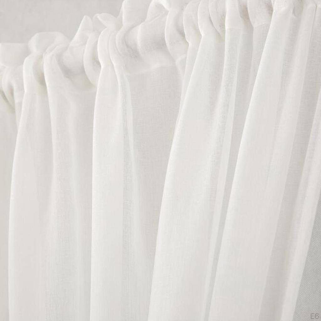 Elegant White Door Drapery Set with Rod Pockets for Home