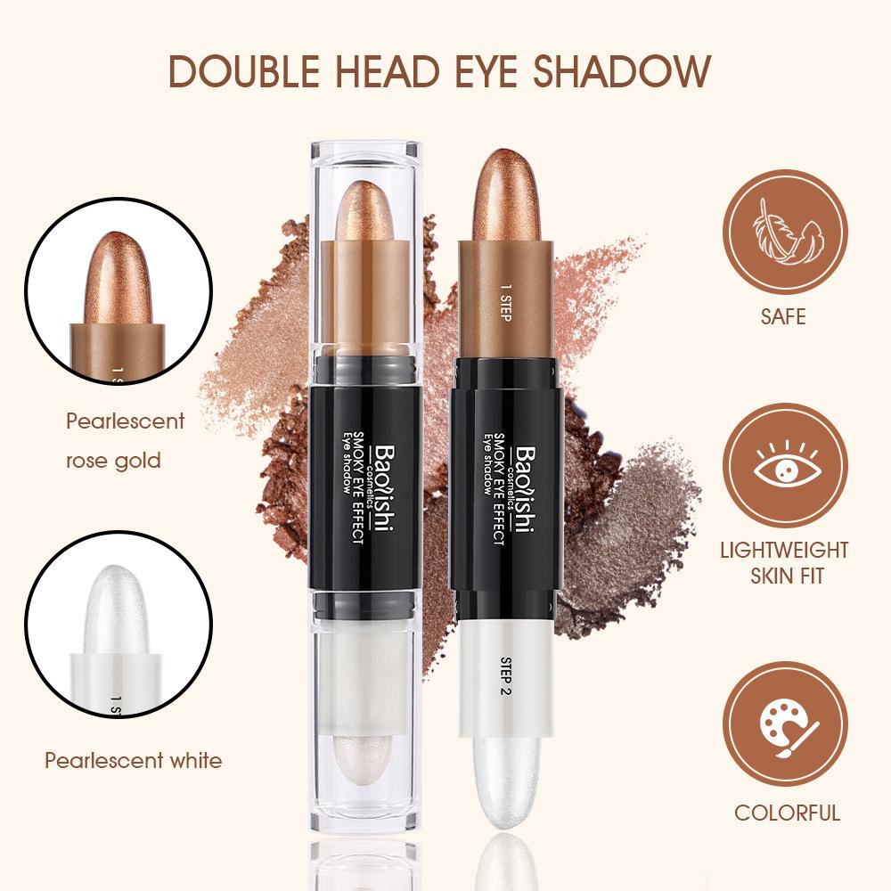 Doppelköpfiger Highlighter-Stick, Konturschatten, Nasenschatten, Concealer-Stick, hochperlglanzfarbener Lidschatten, Beauty-Makeup