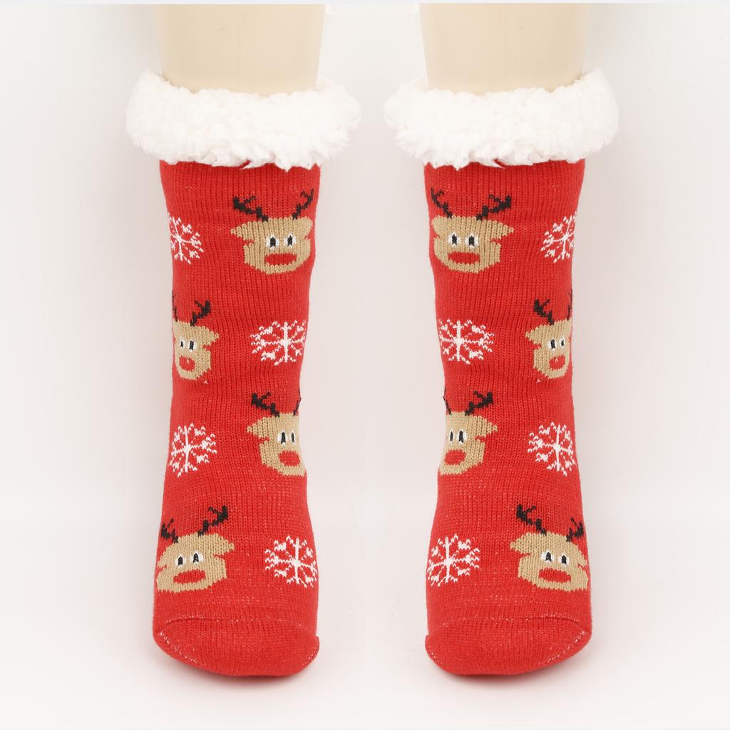 Γυναικείες Χριστουγεννιάτικες Κάλτσες Δαπέδου Κάλτσες Χιονιού Πάχους Φλις Κάλτσες Σπιτιού για Ύπνο Καλύμματα Καλτσών Χαλιού