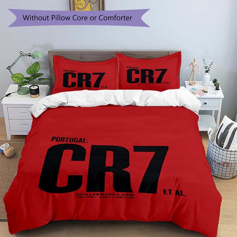 Ronaldo's Cr7 Goal Celebration Bedding Set, Breathable Duvet Cover with Pillowcases, Soft Bed Linen for Bedroom Home Decoration, Perfect Festival Birt