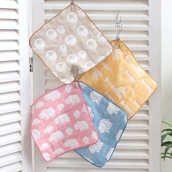 Handkerchief 2020cm Elephant Infant Gauze Towel Long Tenugui Baby Child (Baby Hand 6-Layer Made Japan Wash Animal Portable Cotton Girl Boy)