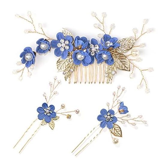 HUAZONTOM 3-Piece Hair Accessory Set for Women - Pearl Flower Kanzashi Hairpins, Headpiece for Kimono, Yukata, Performances, Coming-of-Age