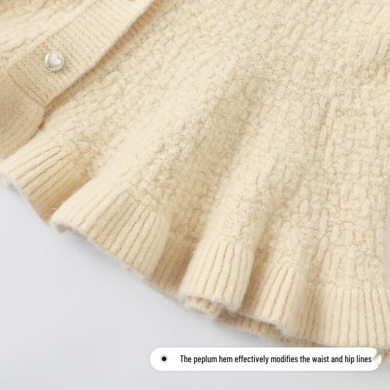 FivePlus Women's Frilled Collar Slim Knit Cardigan