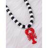 1pc Fashionable Beaded Lobster Pendant Necklace, Versatile Beach Vacation Style