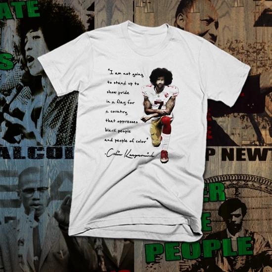 Colin Kaepernick Kneeling T Shirt Anti-Racism Reparations Black Civil Rights Tee S