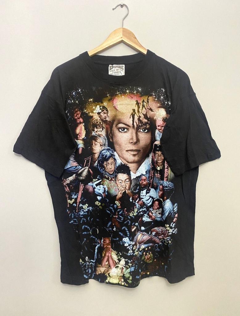Vintage 90s Michael Jackson Double Sided Pop Music Band Tee M Black Unisex T-Shirt