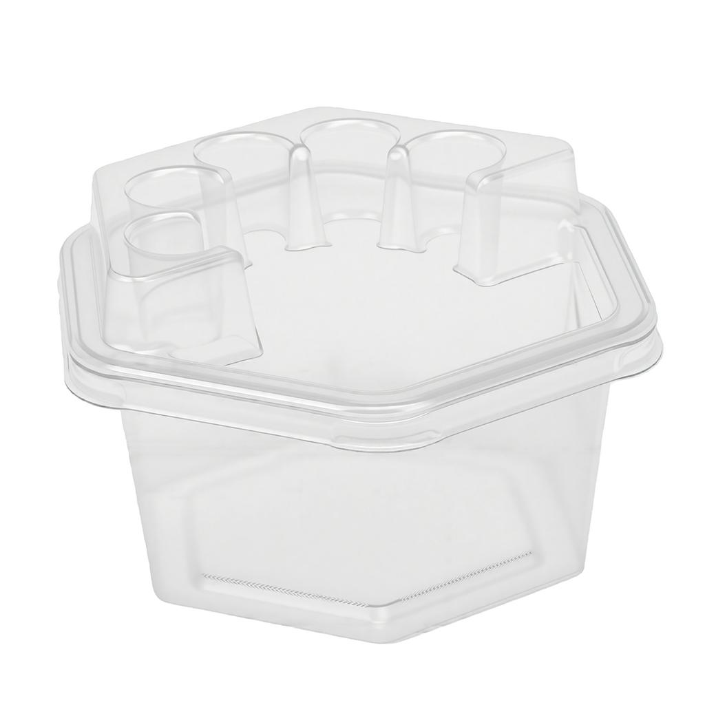20 Pcs Hexagonal Disposable Cartridge Cup Holder Transparent Disposable Cartridge Needles Cups for Microblading