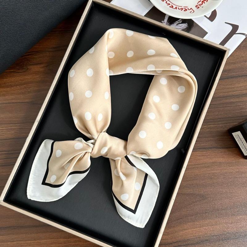 Polka Dot Silk Scarf Square Scarf High-end New Versatile Decorative Scarf Scarf Scarf Neck Cashew Flower Scarf Shawl Can Be Used As a Tube Top