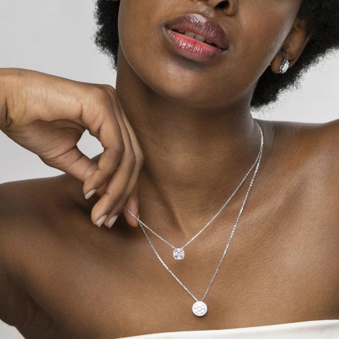 Collier en argent 925 Luxenter avec zircons brillants finition ens rhodium - Dyadu