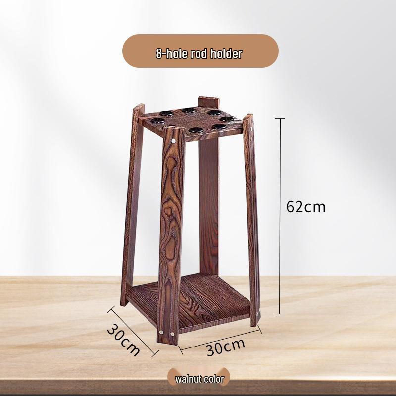Floor-standing Multi-Purpose Rack for Pool Cues, Table Tennis Paddles, and Fishing Rods