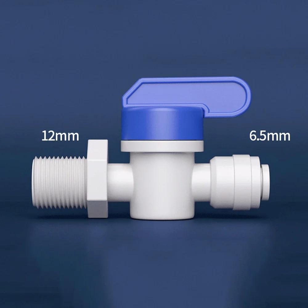 1/4" 3/8" OD Tube Tap Shut Off Ball Valve POM Quick Fitting Connector Tee Elbow Reducer Aquarium RO Water Filter Reverse Osmosis