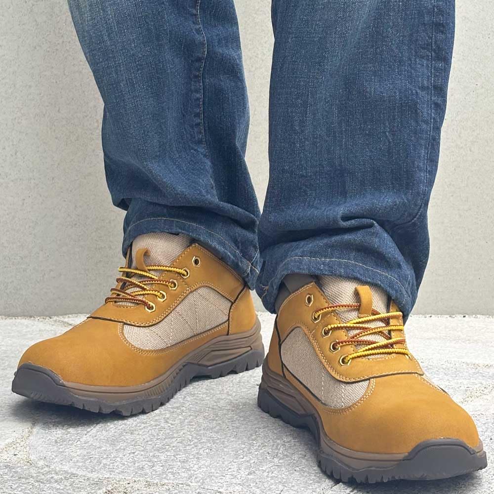 Liberto Edwin Platform Rain Rain Work and Cold Weather Size Men's Boots, Shoes, Boots, Sneakers, Waterproof, Non-Slip, (Yellow, 26.5 cm)