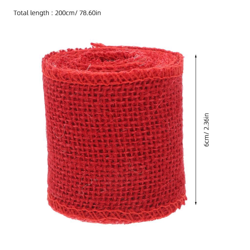 2M Jute Burlap Ribbon Roll Natural Color For Christmas Wedding Decoration Craft Diy Eco Friendly Fabric Strip Handicraft Sewing