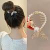 New Pearl Tassel Rhinestone Luxury Fish Wings Rabbit Ear Round Hair Claw For Girl Woman Temperament Designer Hair Clips