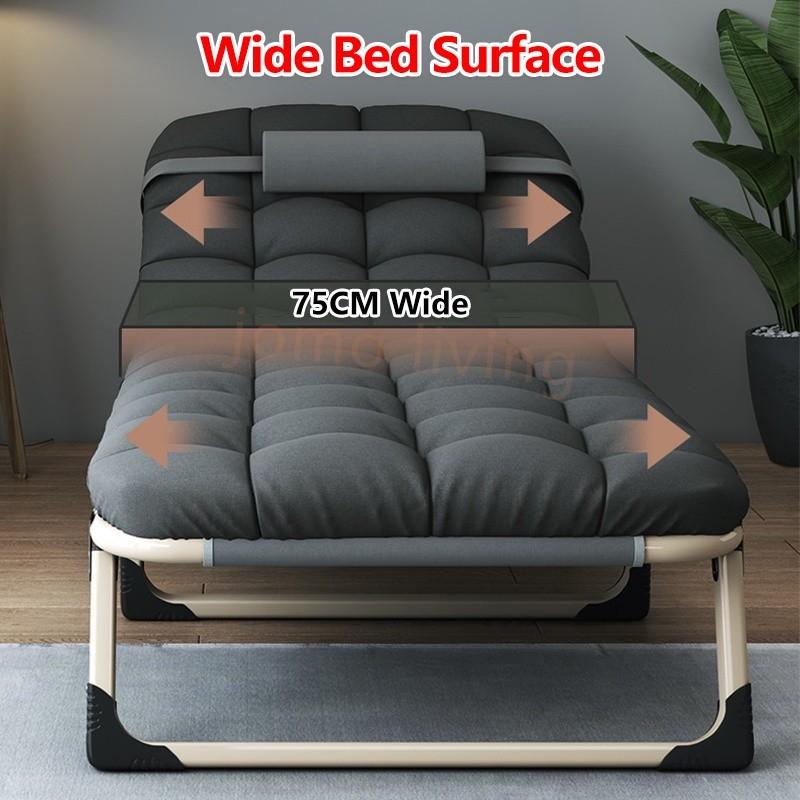 Portable Single Bed 75cm Wide Surface Lightweight Foldable Bed Office Afternoon Nap Recliner