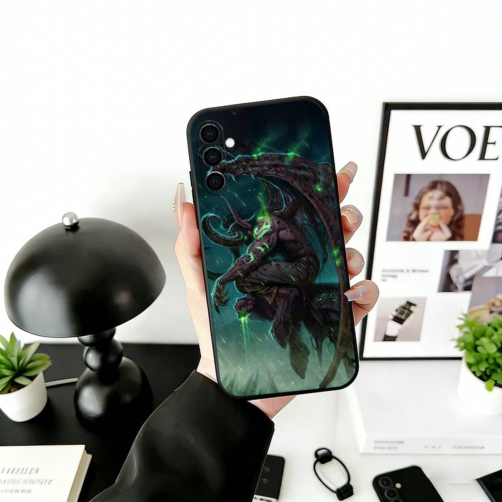 W-Warcraft G-Game Phone Case Black Silicone Soft For Samsung Galaxy A73,A72,A71,A70,A53,A52,A51