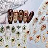 Luxury Retro Baroque Nail Art Stickers with Faux Gemstone Press-On Nails