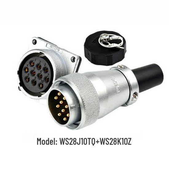 Weipu WS28 23-Pin Aviation Plug Connector, Male-Female Threaded, 479-Hole, 10P12, 16-Pin, 20/26-Pin