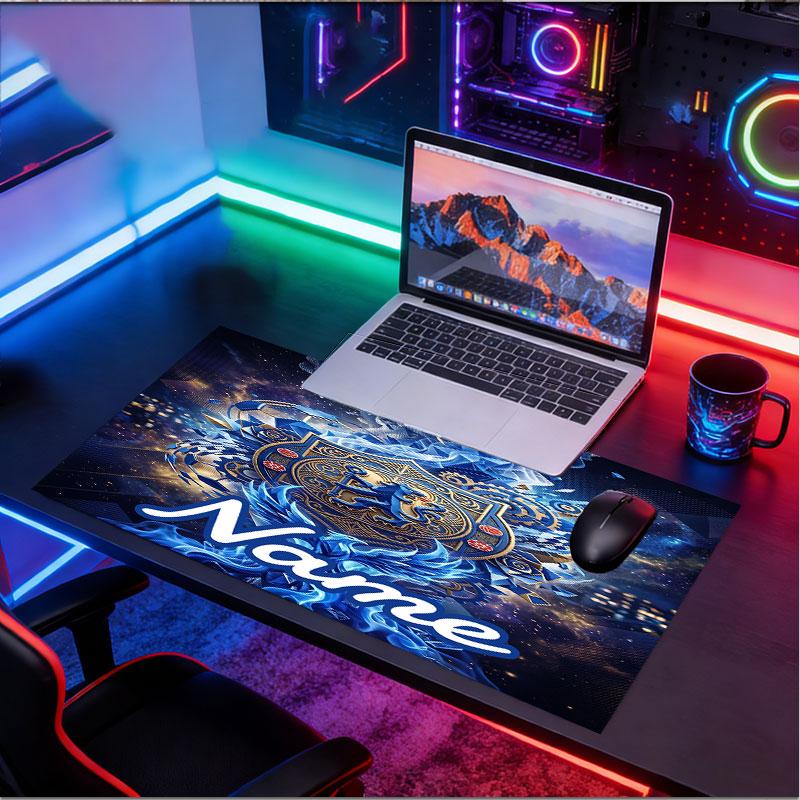 Custom Name Personalized Chelsea Football Club Pattern Mousepad, Laptop PC Desk Mat, Decorative Desk Mat for Home Keyboard Pad Gift