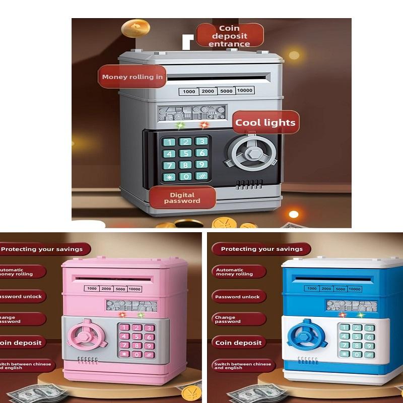 Children's Piggy Bank Password Box Automatic Money Rolling Fingerprint Large-capacity Simulation Intelligent Deposit Machine