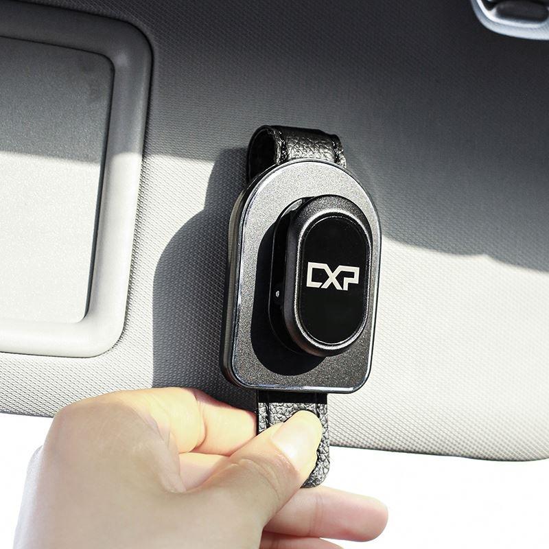 Multi-function Car Leather Sunglasses Clip Sun Visor Hanging Glasses Card Ticket Metal Holder Portable Shades Sunglasses Holder