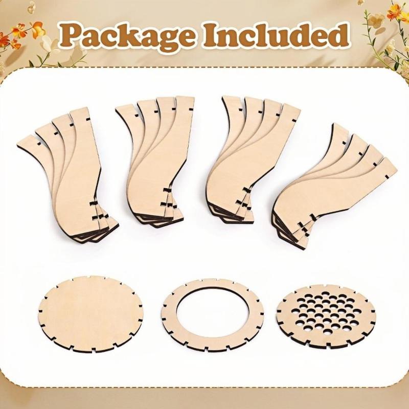 Wooden Vase Kit For Roses/Cherry/Blossom/Sunflower, For Botanical Collection, Stylish Home Vase Table Decoration Puzzle Stand