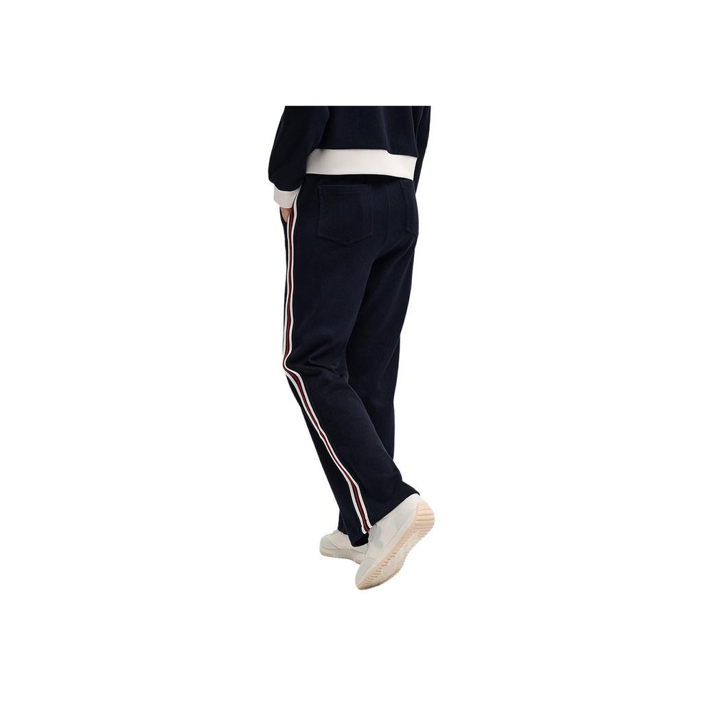 FILA Heritage Classic Striped Stretch Comfortable Knitted Loose Straight Leg Casual Pants Women bottoms Legendary-Blue F11W548607FNV