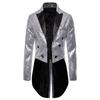 Shiny Gold Sequins Glitter Tailcoat Suit Jacket Male Double Breasted Wedding Groom Tuxedo Blazer Men Party Stage Prom Costume