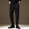 Men's Wear-Resistant Black Spring Overalls: Loose Straight, Large Size, Trendy American Style Casual Trousers