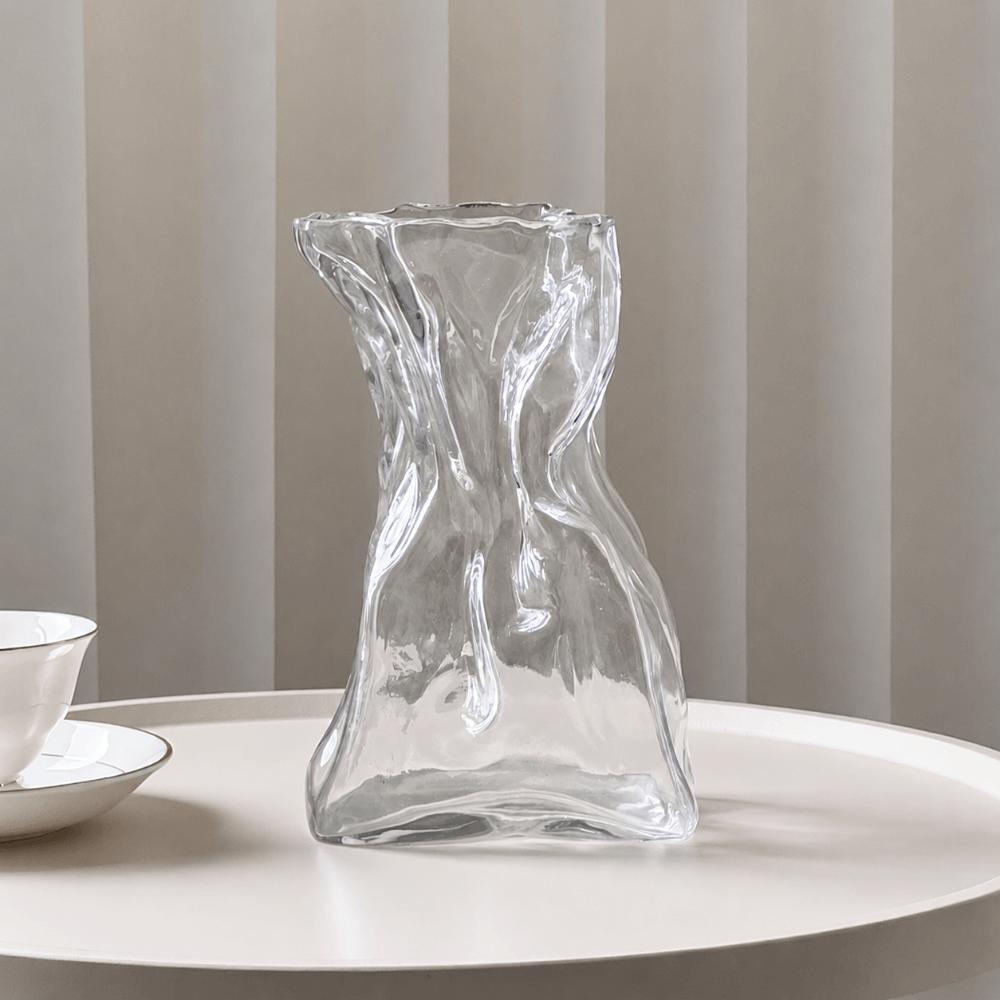 Forme Créative Vase Transparent Irrégulier Centres de Table Bouteille pour Plantes Affichage de Bureau