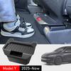 Rear Center Console Floor Storage Box for Tesla Model Y Juniper 2026 2026 Under Seat Organizer 2nd Row Kik Pad Mats Accessories