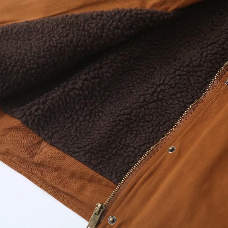 Womens Oversized Faux Sherpa Lined Turn-Down Collar Jacket Short Streetwear Coat In Contrast Color
