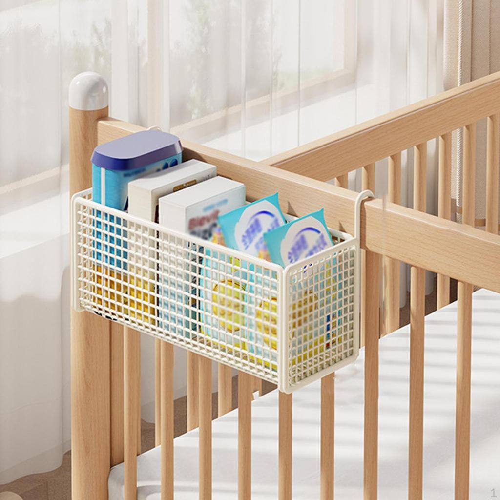 Bedside Hanging Storage Basket Beside Shelf Convenient Sturdy Easy to Install Organizer Rack for