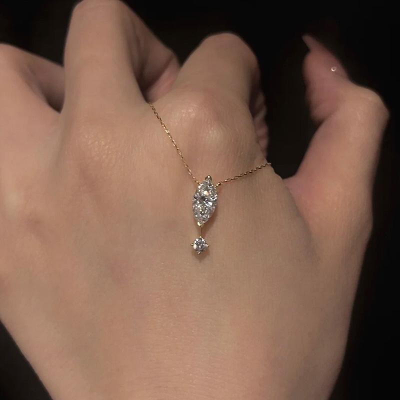 Water Droplet Zircon Pendant Necklace For Women Simple Temperament Versatile Jewelry Gifts Wholesale