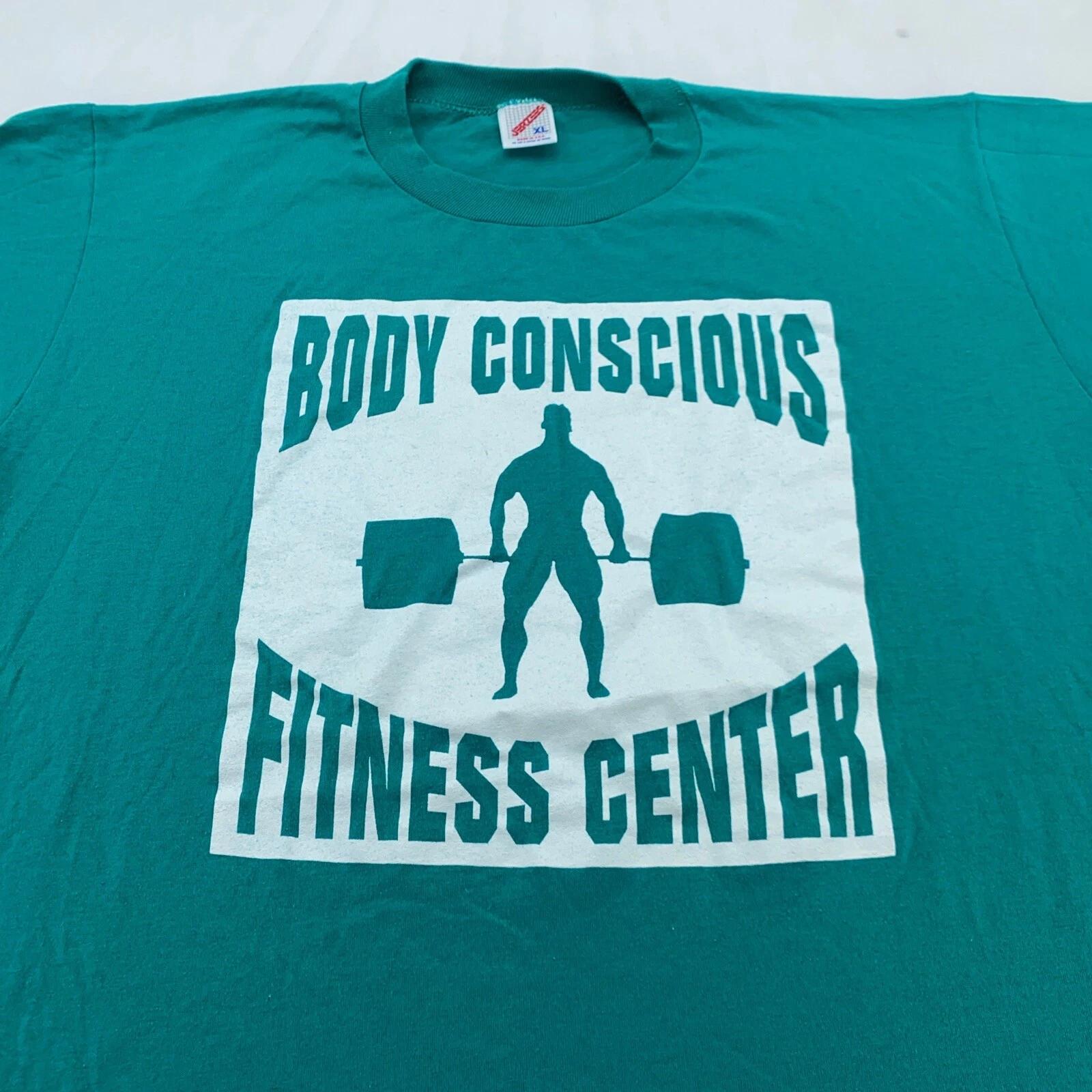

vintage 90s BODYBUILDING BODY CONSCIOUS FITNESS CENTER T-Shirt L/XL gym workout S