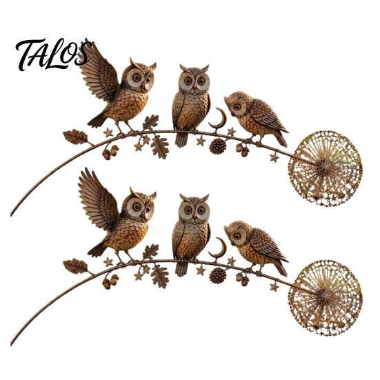Unique Outdoor Garden Accent Animal Stake, Rustic Yard Art Decorations with Dandelion Accent, Metal Decorative Sculpture for Lawn Patio Flower Bed And