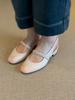 Cowhide version~ shallow leather flat bottom one-word buckle single shoes, new versatile casual commuting Mary Jane shoes, small leather shoes