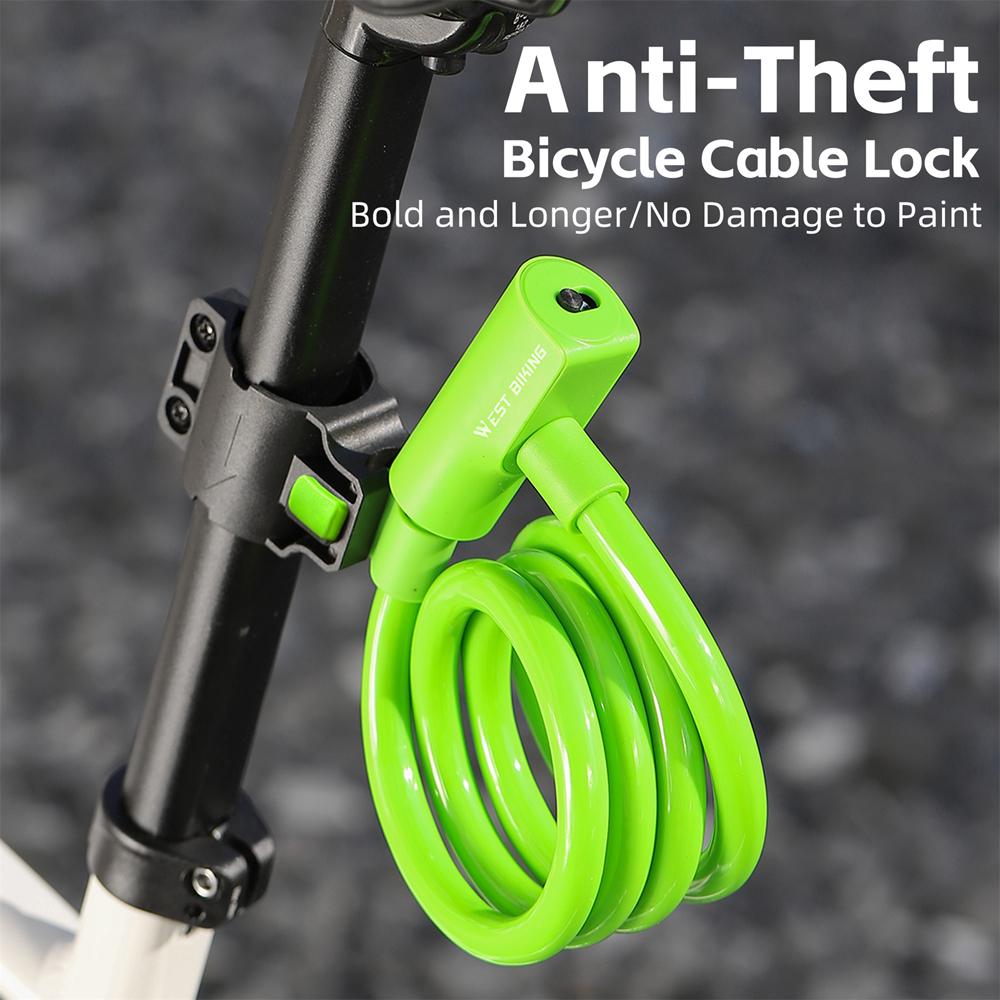 Portable Bicycle Safety Lock Steel Cable Lock AntiTheft Elasticity Lock Road Bike Steel Wire Lock
