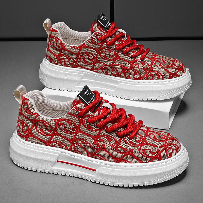 Men's Colorblock Breathable Canvas Low-Top Sneakers - Summer 2025 Collection