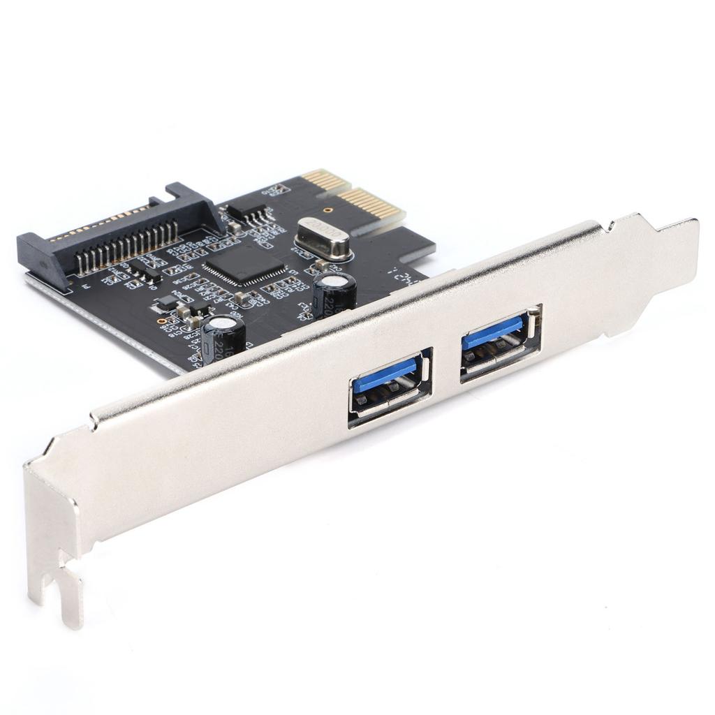 Placa de Expansão PCIE USB3.0 5Gbps Transmissão de Alta Velocidade Adaptador de Slot para Computador Desktop de Duas Portas