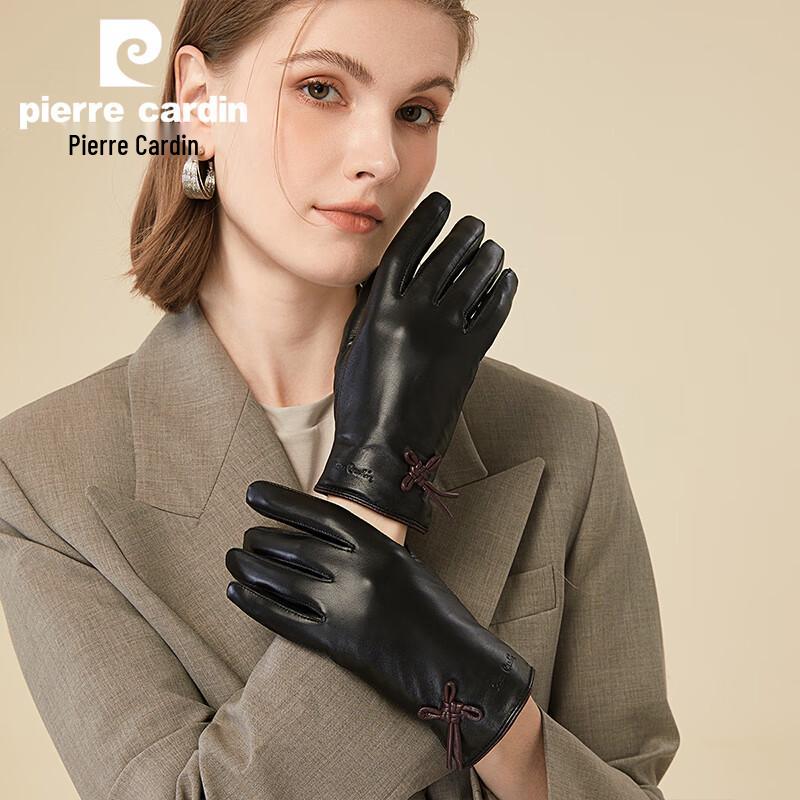 Pierre Cardin Women's Goat Leather Winter Touchscreen Gloves