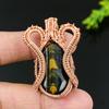 Tiger Eye Handmade Copper Wire Wrap Jewelry Pendant 1.97 M1a02