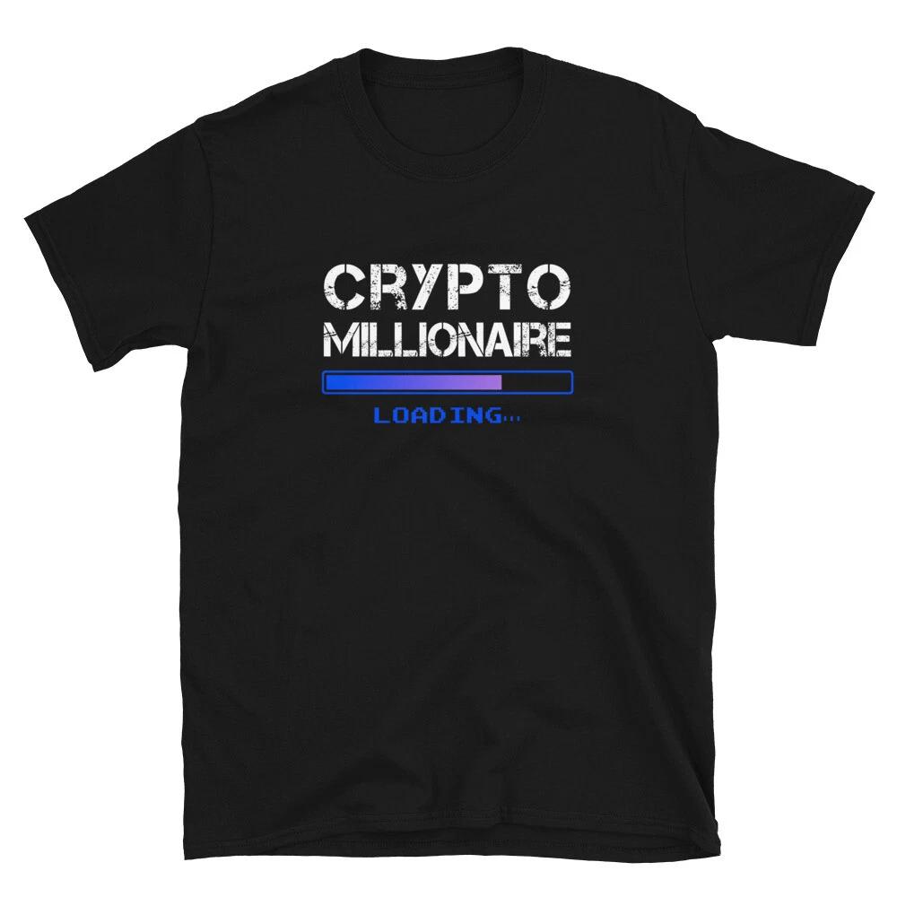 Crypto Millionaire Loading Funny Trader Gift T- Shirt Tee Blue M