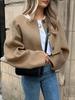2023 Merlad Style Brown Woolen Coat: European & American Autumn/Winter Short Women's Top