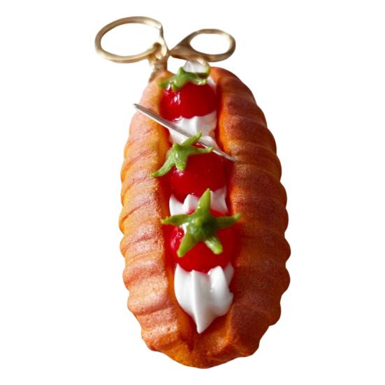 Simulated Food Squeeze Toy Keychain Stress Relief Bread Dessert Key Ring Backpack Hanging Decoration Bag Charm Purse Pendant