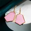Exaggerated Super Flash Leather Earrings Rhombus Alloy Fashion Graceful