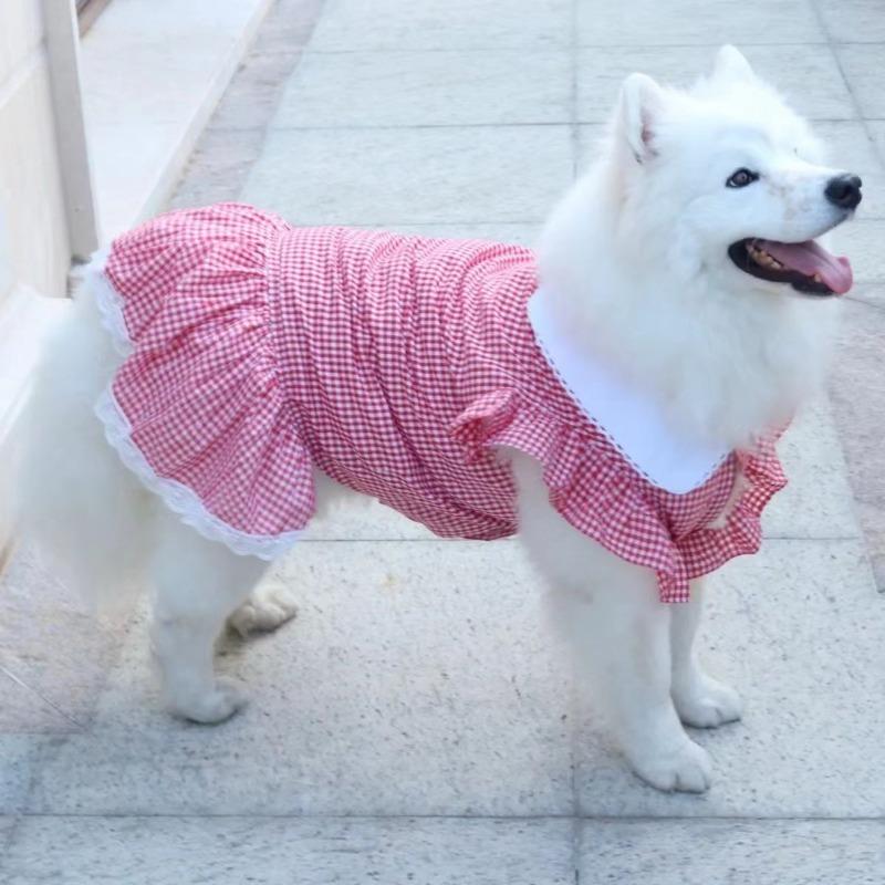 Pet cute big dog clothes princess lace skirt teddy cat dog princess skirt spring summer shirt