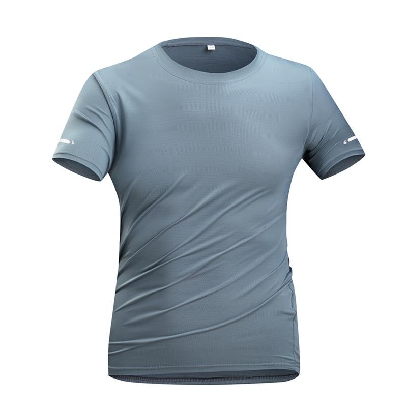 Summer Quick Drying Short Sleeved Ice Silk T-shirt Ice Silk Short Sleeved Summer Short Sleeved Round Neck Sports Short Sleeved T-shirt 50-100KG
